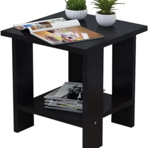 Elegant Modern Rectangular Side Table with Open Storage for Living Room/Bedroom - 16"x16"x17"