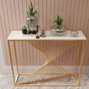 Luxury Gold Spiral Console Table